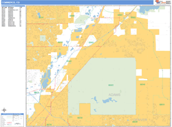 Commerce City Wall Map Basic Style 2025